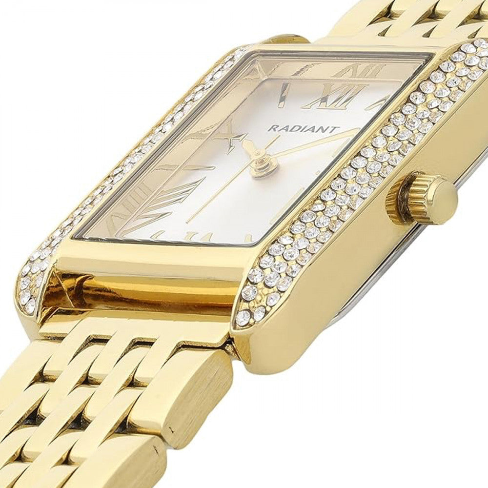 RELOGIO RADIANT DOURADO  MULHER MOST. CINZA