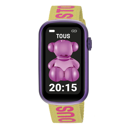 Relógio smartwatch Tous com correia em nylon e correia em silicone FúcsiaT-Band
