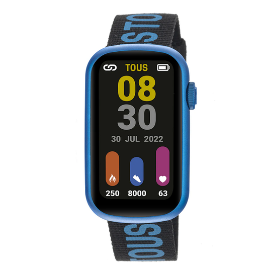 Relógio smartwatch Tous com correia em nylon e correia em silicone Azul T-Band