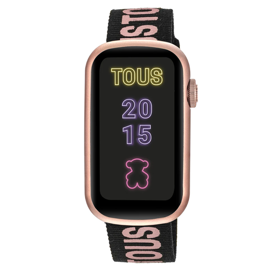 Relógio smartwatch Tous com correia em nylon e correia em silicone Salmão T-Band