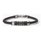 PULSEIRA 2JEWELS EM AÇO E PELE PRETA