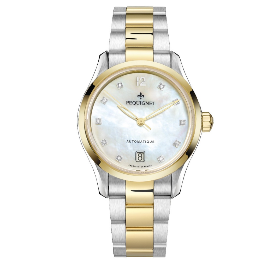 Relógio Mulher Pequignet Elegance Automatic Bi-color (prateado e Dourado Plaqueado)  Madre-pérola