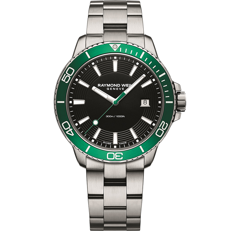 Relógio Homem Raymond Weil Tango 300 Men's Quartz Steel Green Diver Watch