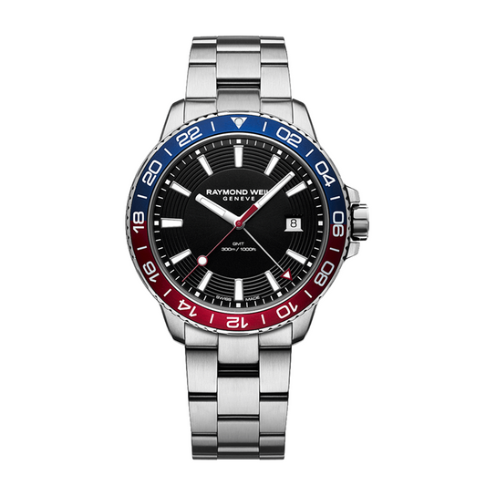 Relógio Homem Raymond Weil Tango 300 Men's Quartz GMT Blue Red Diver Watch