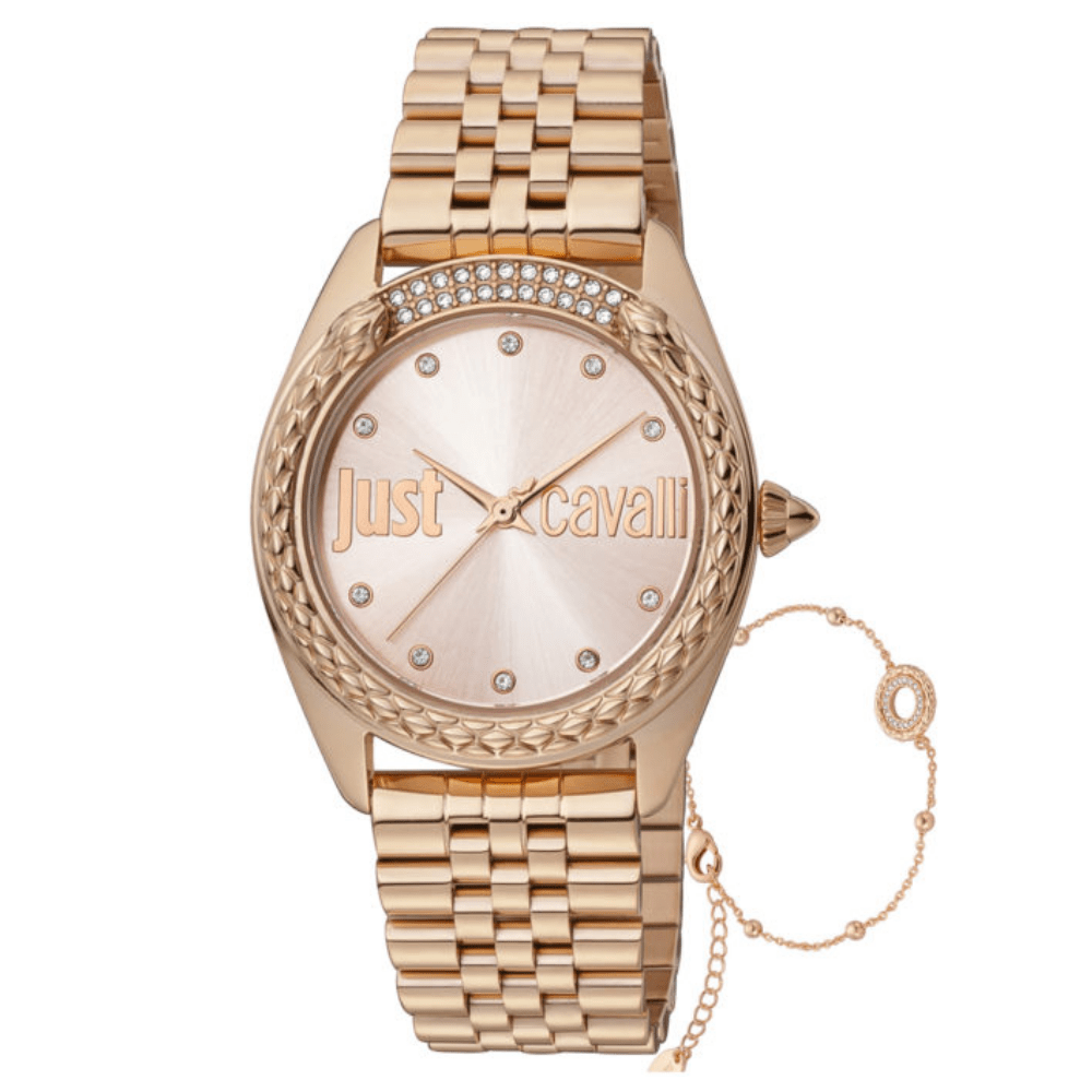 Relógio Just Cavalli Rose Gold com Bracelete Jubilee Com Oferta Pulseira