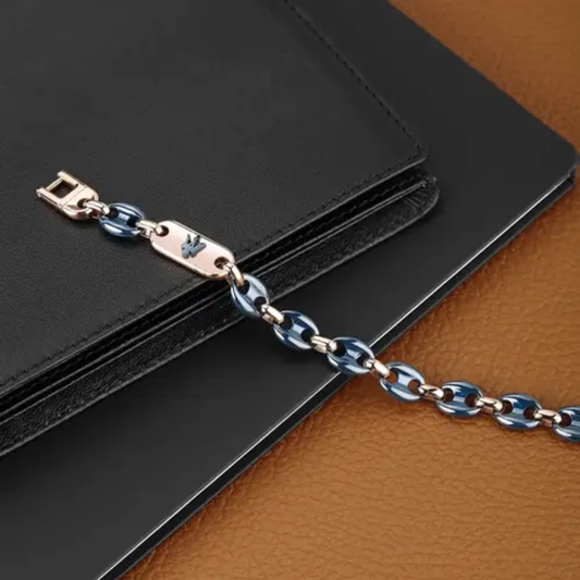 PULSEIRA MASERATI CERAMICA AZULE ROSE GOLD