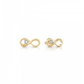 BRINCOS GUESS EM AÇO DOURADO INFINITO C/ ZIRCÓNIAS