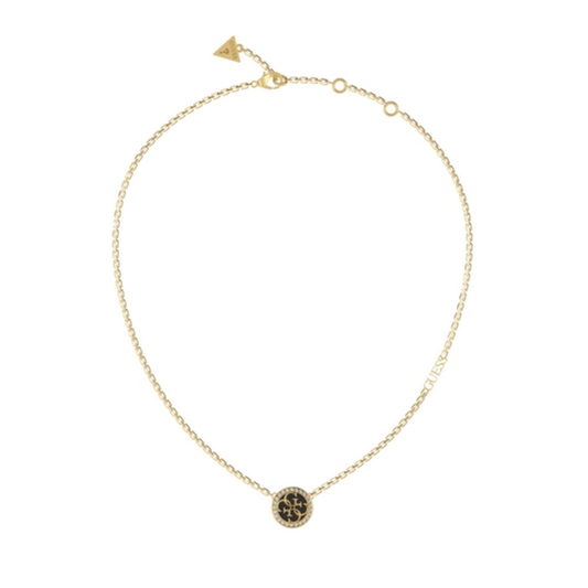 Fio GUESS Aço Dourado Esmalte Preto C/ Zircónias