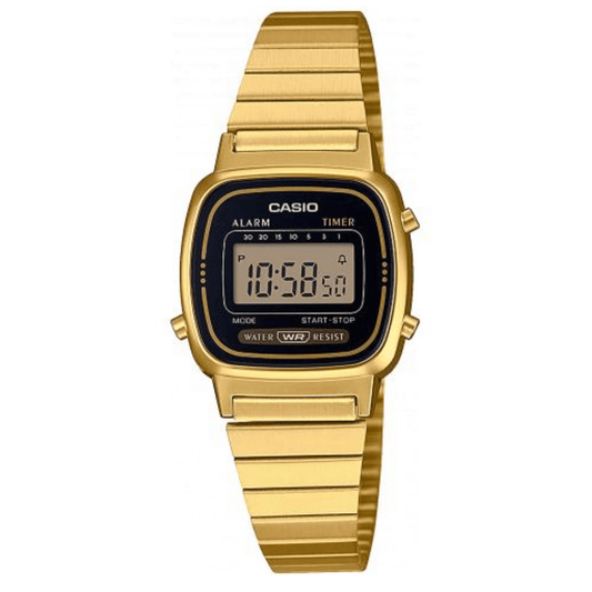 Relógio Casio Dourado com Mostrador Preto Digital