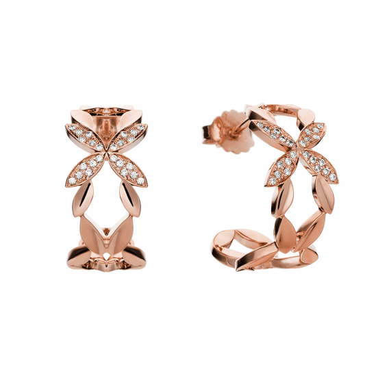 Brincos Carlton Jewellery Ouro Rosa 18k com Diamantes