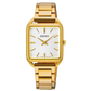 Relógio Mulher Seiko Ladies Quadrado Dourado Mst Branco